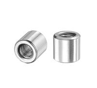 sourcing map Rond soudez Écrous M8 x 14mm x 13mm soudez Bonde Femelle Écrou Fileté 201 Acier Inoxydable Encart Soudable 10pcs