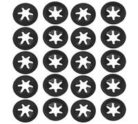 sourcing map Rondelle de Blocage M3 x 9mm 65Mn Rondelle de Verrouillage Interne Dent Étoile Noir Oxyde Finition Pousser verrou Rondelle V Clips Attache 20pcs