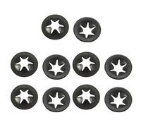 sourcing map Rondelle de Blocage M4 x 12mm 65Mn Rondelle de Verrouillage Interne Dent Étoile Noir Oxyde Finition Pousser verrou Rondelle V Clips Attache 10pcs