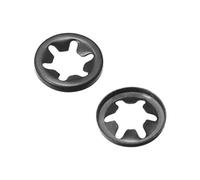 sourcing map Rondelle de Blocage M5.5 x 11mm 65Mn Rondelle de Verrouillage Interne Dent Étoile Noir Oxyde Finition Pousser verrou Rondelle V Clips Attache 100pcs