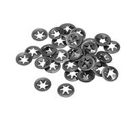 sourcing map Rondelle de Blocage M5 Rondelle de Verrouillage 4.5mm I.D. 14mm O.D. Interne Dent Pousser Vitesse Clips 65Mn Noir Oxyde Finition 40pcs