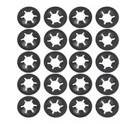 sourcing map Rondelle de Blocage M8 x 18mm 65Mn Rondelle de Verrouillage Interne Dent Étoile Noir Oxyde Finition Pousser verrou Rondelle V Clips Attache 20pcs