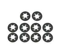 sourcing map Rondelle de Blocage M8 x 18mm 65Mn Rondelle de Verrouillage Interne Dent Étoile Noir Oxyde Finition Pousser verrou Rondelle V Clips Attache 10pcs