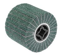sourcing map Roue de polissage non tissée 120 mm x 100 mm en tissu abrasif à lamelles en nylon Grain 220 pour acier inoxydable