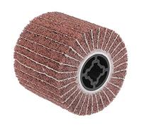 sourcing map Roue de polissage non tissée 120 mm x 100 mm en tissu abrasif en nylon Grain 80 pour acier inoxydable