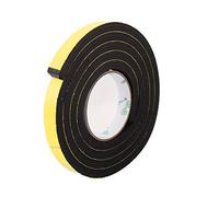 sourcing map Ruban d'étanchéité Joint Mousse Adhésive Bande Pour Fenêtre Porte Isolation 18mm Large 10mm Épais 2m Long Jaune Noir