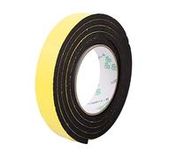 sourcing map Ruban d'étanchéité Joint Mousse Adhésive Bande Pour Fenêtre Porte Isolation 25mm Large 6mm Épais 2m Long Jaune Noir