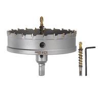 sourcing map Scie cloche en carbure TCT de 125 mm de diamètre pour acier inoxydable, métal, alliage d'aluminium, cuivre, laiton, plastique, avec embout central supplémentaire