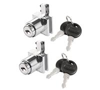 sourcing map Serrure Pression pour Glissement Verre Cabinet Porte Convient 5mm Épais Clé Identique 2Pcs