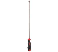 sourcing map SL5 Tournevis à tête plate 40 cm Tournevis magnétiques 10 cm en alliage d'acier S2 traité thermiquement avec poignée ergonomique pour réparation de bricolage, rouge marron