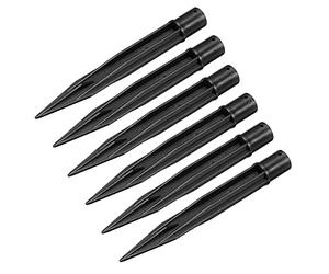 sourcing map Solaire Lumière Piquets 150mm Abs Plastique Noir Paquet de 6 | Sol Piquets pour Jardin Cheminement Paysage Lampes