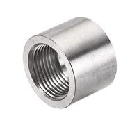 sourcing map Souder Accouplement 304 Inox Acier 3/4 NPT Femelle Demi Fileté Soudable Tuyau Carburant Réservoir Bonde Raccords Connecteur