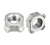 sourcing map Soudez Écrous M10 Carré UNC Grossier Carbone Argent 20pcs
