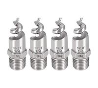 sourcing map Spirale Buse, 1/4BSPT 316 Acier Inox Brumisateur, 4Pcs (Argent Clair)