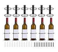 sourcing map Spirale Vin Mur Support 12 pcs, Métal Vin Bouteille Présentoir Support, Vin Bouteilles Présentoir Mur Rangement Étagère -pour Cuisine Bar Mur ornementation Noir vers Le Haut