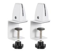 sourcing map Support de Cloison, 2Pcs Pince de Séparation de Bureau Réglable pour Cloison d'Une Épaisseur de 3,2 à 9 mm, Blanc.