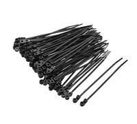 sourcing map Support Tête Câble Serrage Collier 4 Pouce Vis Trou Nylon Fil Sangle Noir 40pcs