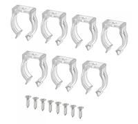 sourcing map T6 U Clips Support Console Fluorescent Tube Lumière Fixture | Coffret de 20, Plastique Tuyau Pinces Vis LED Ampoules Plafonnier Lampe