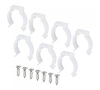 sourcing map T8 U Clips Support Console Fluorescent Tube Lumière Fixture Plastique Tuyau Pinces avec Vis pour LED Ampoules Plafonnier Lampe Blanc Coffret de 10