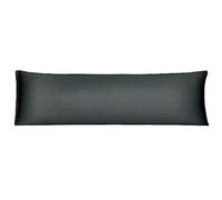 sourcing map Taie de traversin en satin soyeux avec fermeture éclair, longue taie d'oreiller pour cheveux et peau, 53,3 x 183 cm, noir