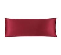sourcing map Taie de Traversin Housse de Traversin Taie d'oreiller Corps en Satin Soyeux pour Cheveux Peau Résistant au Lavage Vin Rouge 51x138cm