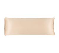 sourcing map Taie de Traversin Housse de Traversin Taie d'oreiller Corps en Satin Soyeux pour Cheveux Peau Résistant au Lavage Champagne 51x138cm