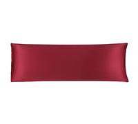 sourcing map Taie de Traversin Housse de Traversin Taie d'oreiller Corps en Satin Soyeux pour Cheveux Peau Résistant au Lavage Vin Rouge 51x152cm