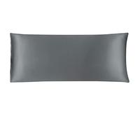 sourcing map Taie de Traversin Housse de Traversin Taie d'oreiller Corps en Satin Soyeux pour Cheveux Peau Résistant au Lavage Gris 51x122cm