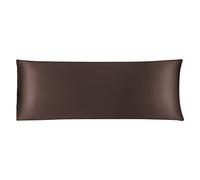 sourcing map Taie de Traversin Housse de Traversin Taie d'oreiller Corps en Satin Soyeux pour Cheveux Peau Résistant au Lavage Marron 51x138cm