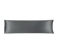 sourcing map Taie de Traversin Housse de Traversin Taie d'oreiller Corps en Satin Soyeux pour Cheveux Peau Résistant au Lavage Gris 51x183cm