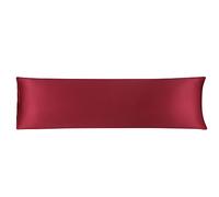 sourcing map Taie de Traversin Housse de Traversin Taie d'oreiller Corps en Satin Soyeux pour Cheveux Peau Résistant au Lavage Vin Rouge 51x183cm