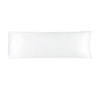 sourcing map Taie de Traversin Housse de Traversin Taie d'oreiller Corps en Satin Soyeux pour Cheveux Peau Résistant au Lavage Blanc 51x152cm