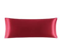 sourcing map Taie de Traversin Housse de Traversin Taie d'oreiller Doux Soyeux en Satin Corps Longue pour Peau Visage Cheveux 50 x 137cm Rouge 50 x 137cm