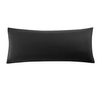 sourcing map Taie de Traversin Housse de Traversin Taie d'oreiller en Microfibre Douce Tissage pour Polyester 90g/m2 Fermeture éclair Noir 51x140cm