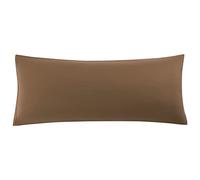 sourcing map Taie de Traversin Housse de Traversin Taie d'oreiller en Microfibre Douce Tissage pour Polyester 90g/m2 Fermeture éclair Marron 51x140cm