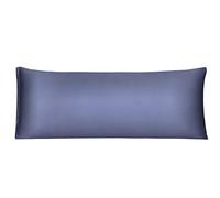 sourcing map Taie d'oreiller de traversin en satin soyeux avec fermeture éclair, longue taie d'oreiller pour cheveux et peau, 53,3 x 137,2 cm, gris ardoise