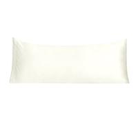 sourcing map Taie d'oreiller en satin doux et soyeux, 1,4 m de long, pour oreiller corporel, 50,8 x 142,2 cm, ivoire