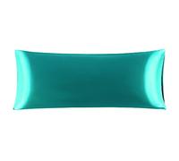 sourcing map Taies de traversin en satin doux et soyeux de 1,4 m de long pour oreiller de corps 50,8 x 142,2 cm, bleu sarcelle