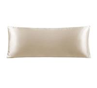 sourcing map Taies de traversin en satin doux et soyeux de 1,4 m de long pour oreiller de corps 50,8 x 142,2 cm, taupe