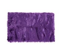 sourcing map Tapis d'intérieur en fausse fourrure douce et moelleuse imitation peau de mouton pour chambre à coucher, canapé, salon, tapis de sol rectangulaire lavable, 6,3 x 91,4 cm, violet