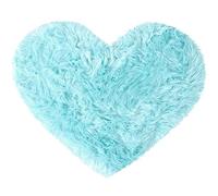 sourcing map Tapis imitation peau de mouton en forme de cœur Bleu clair 70 x 90 cm