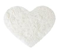sourcing map Tapis pelucheux à poils longs en fausse fourrure de mouton en forme de cœur pour canapé, salon, chambre à coucher, sol - Tapis en peluche doux et antidérapant - 70 x 90 cm - Blanc neige