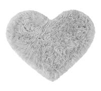 sourcing map Tapis pelucheux à poils longs en fausse fourrure de mouton en forme de cœur pour canapé, salon, chambre à coucher, sol - Tapis en peluche doux et antidérapant - 70 x 90 cm - Gris clair