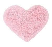 sourcing map Tapis Salon Shaggy Carpette en Laine Artificielle Cœur Forme Doux Antidérapant pour Chambre Canapé Salle de Bain Rose Clair 70x90cm