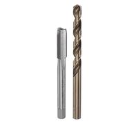sourcing map Taraud & Embout Ensembles, M8 x 0.5 H2 Droit Cannelure Machine Fil Taraud Fraisage, 7.5mm M35 Cobalt Haut Vitesse Acier (HSS-CO) Foret Hélicoïdal