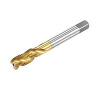 sourcing map Taraud Fil Spirale Cannelure M10 x 1 Métrique HSS | Haute Vitesse Acier Titane Plaqué Machine Fil Vis Taraud 3 Cannelures Tapotement Outil H2 Tolérance