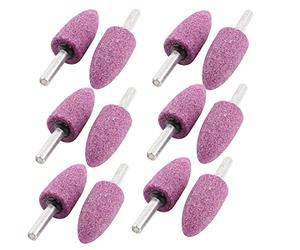 sourcing map Tige Dia 6mm 20x40mm Tête cône polisseur céramique fixé Morceau 12pcs