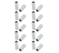 sourcing map Tige Filetée Creuse M10 Tube Filete Filetage 25mm Longueur Supérficiel Lampe Tuyau Mamelon pour Réparation Luminaire Lampe Lustre Zingué Argenté Paquet de 20