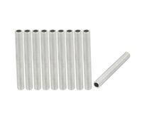 sourcing map Tige Filetée Creuse M8 Tube Filete Filetage 65mm Longueur Supérficiel Lampe Tuyau Mamelon pour Réparation Luminaire Lampe Lustre Zingué Argenté Paquet de 10