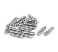 sourcing map Tige Filetée M6 x 25mm Acier Inoxydable 304, 20Pcs Tiges Entièrement Fileté pour Projets de Bricolage